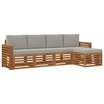 vidaXL Ensemble de canapés d'extérieur 5 pc Gris Naturel et Clair