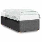 vidaXL Cadre de lit sans matelas gris foncé 90x190 cm simple tissu