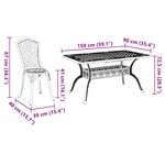 vidaXL Ensemble de salle à manger pour jardin 7 Pièces Noir Aluminium