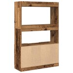 vidaXL Buffet haut vieux bois 92x33x140 cm bois d'ingénierie
