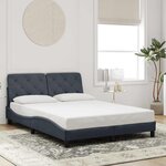 vidaXL Cadre de lit sans matelas gris foncé 120x200 cm velours