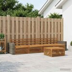 vidaXL Ensemble de canapés d'extérieur 7 Pièces Naturel