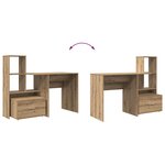 vidaXL Bureau chêne artisanal 131 5 x 50 x 106 5 cm Bois d'ingénierie
