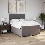 vidaXL Sommier à lattes de lit avec matelas Taupe 140x190 cm Tissu