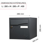 Boîte aux lettres Préface 2 portes noir sablé ral 2100 ms