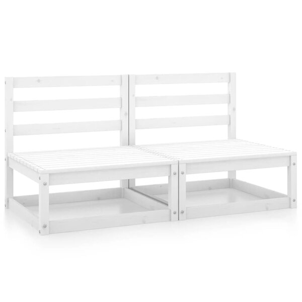 vidaXL Canapés centraux de jardin 2 Pièces blanc bois de pin massif