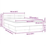 vidaXL Sommier à lattes de lit et matelas et LED vert foncé 160x220cm velours