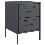 vidaXL Tables de chevet 2 Pièces anthracite 36x39x50 5 cm acier