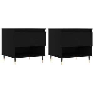vidaXL Tables basses 2 Pièces noir 50x46x50 cm bois d'ingénierie