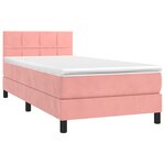 vidaXL Sommier à lattes de lit avec matelas et LED Rose 80x200 cm