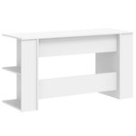 Bureau table poste de travail meuble d'ordinateur informatique étude 140 x 50 x 75 cm bois d'ingénierie blanc 02_0023520