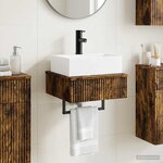 vidaXL Basin de lavage mural Chêne fumé 40 x 41 x 39 cm