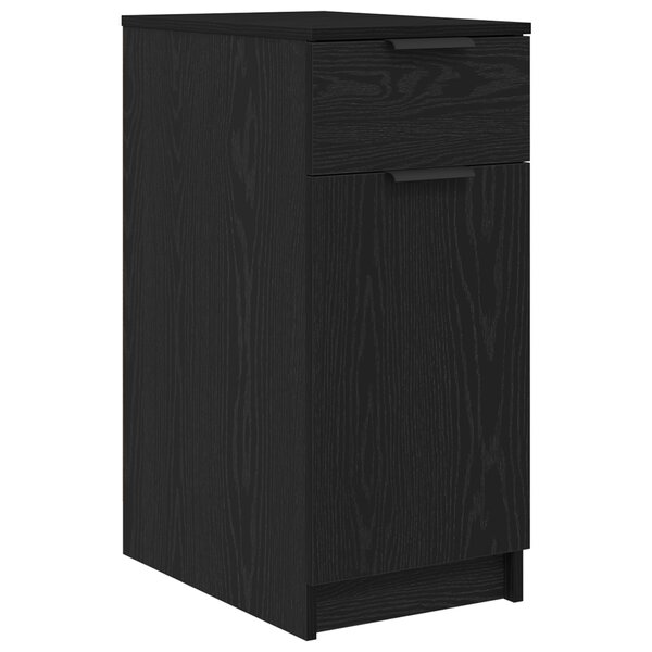 Armoire de bureau vidaXL en chêne noir - 33x50x75 cm - Fabriquée en bois d'ingénierie