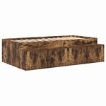 vidaXL Cadre de lit avec rangement Chêne fumé 244 x 127 x 53.5 cm