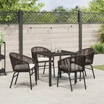 vidaXL Ensemble de jardin de 5 pièces en rotin PE marron