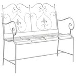 vidaXL Banc Blanc Métal 104 x 54 x 93 cm Durable Banc d'extérieur