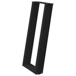 vidaXL Pieds de table console en U  2 pièces  noir  28 x (72-73) cm  acier