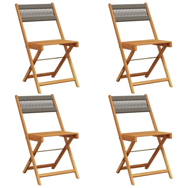 vidaXL Chaises pliables de jardin 4 Pièces gris bois d'acacia massif