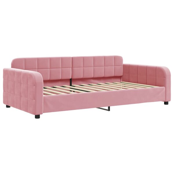 vidaXL Lit de repos rose 90x200 cm velours