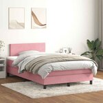 vidaXL Sommier à lattes de lit avec matelas rose 120x220 cm velours