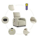 vidaXL Fauteuil inclinable de massage électrique crème similicuir