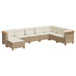 vidaXL Salon de jardin avec coussins 8 Pièces beige résine tressée