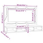vidaXL Armoire à miroir avec LED Sonoma gris 90x31 5x62 cm