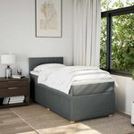 vidaXL Sommier à lattes de lit avec matelas Gris foncé 100x200cm Tissu