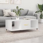 vidaXL Table basse blanc 102x50x40 cm bois d'ingénierie