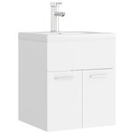 vidaXL Armoire d'évier avec lavabo intégré Blanc Bois d'ingénierie