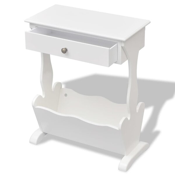 vidaXL Porte-revues Melrose Blanc