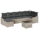 vidaXL Ensemble salle à manger jardin 8 pièces avec coussins polyrotin gris