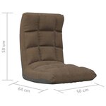 vidaXL Chaise pliable de sol Marron Tissu