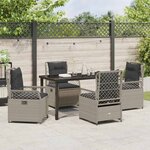 vidaXL Ensemble de salle à manger pour jardin 5 Pièces Gris clair