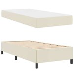 vidaXL Cadre de lit avec matelas Crème 90 x 200 cm tissu