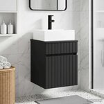 vidaXL Meuble-sèche avec évier mural Noir 39 x 41 x 62 5 cm