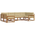 vidaXL Ensemble de canapés d'extérieur 6 pc Naturel et Beige