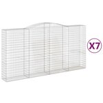 vidaXL Paniers à gabions arqués 7 Pièces 400x50x200/220 cm Fer galvanisé