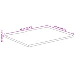 vidaXL Dessus de table 90x80x3 8 cm rectangulaire bois massif d'acacia