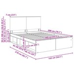vidaXL Cadre de lit Blanc 140 x 200 cm Bois de pin massif