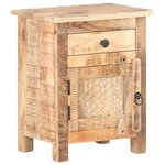 vidaXL Table de chevet 40x30x50 cm Bois de manguier brut