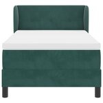 Lit à ressorts vidaXL avec matelas vert foncé 80x200 cm en velours
