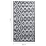 vidaXL Tapis d'extérieur ARAKIL Blanc et noir 80x150 cm PP