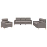 vidaXL Ensemble de canapés 3 Pièces avec coussins Taupe Tissu