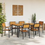 vidaXL Ensemble de salle à manger de jardin 7 pièces en bois d'acacia et métal