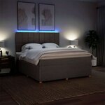 vidaXL Sommier à lattes de lit avec matelas Taupe 180x200 cm Tissu