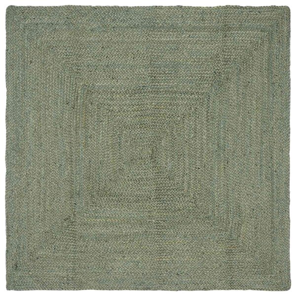 vidaXL Tapis de surface Rectangulaire Vert olive 120 x 120 cm Jute