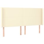 vidaXL Sommier à lattes de lit matelas LED Crème 200x200 cm Similicuir