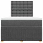 vidaXL Sommier à lattes de lit avec matelas gris foncé 120x190cm tissu