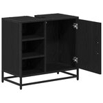 vidaXL Cabinet de salle de bain avec porte Chêne noir 65 x 33 x 60 cm
